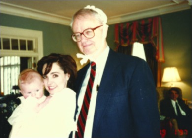 LOUIS LYELL WEARING HIS CHRISTENING BONNET, WHICH WAS ALSO WORN THAT DAY BY HIS FIRST GRANDSON, CRAWFORD LAMPTON